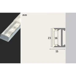 Paulmann Square Profil alu satineret diffusor, 1 m