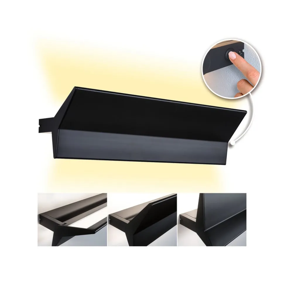 Paulmann Stine LED wallwasher 3-trins dæmp, sort