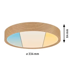 Paulmann Tega LED-loftlampe IP44 CCT træ