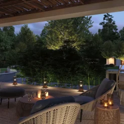 Paulmann Timba-sokkelampe med træ, højde 40 cm