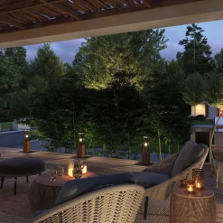 Paulmann Timba-sokkelampe med træ, højde 60 cm