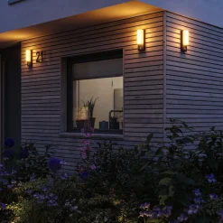 Paulmann udendørs LED-væglampe Bonnie, aluminium, antracit, sensor