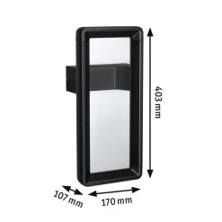 Paulmann udendørs LED-væglampe Reana, antracit IP44