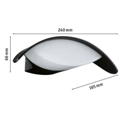 Paulmann udendørs LED-væglampe Mesana, antracit 24 cm aluminium IP44