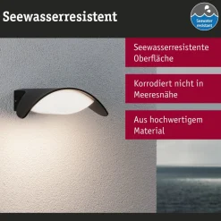 Paulmann udendørs LED-væglampe Mesana, antracit 24 cm aluminium IP44