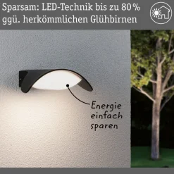Paulmann udendørs LED-væglampe Mesana, antracit 24 cm aluminium IP44