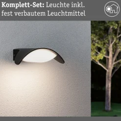 Paulmann udendørs LED-væglampe Mesana, antracit 24 cm aluminium IP44