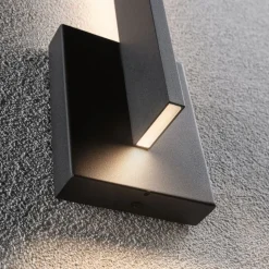 Paulmann udendørs LED-væglampe Levka, antracit, 49 cm aluminium IP44