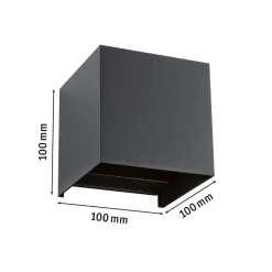 Paulmann udendørs LED-væglampe Cybo, RGBW, 10 cm, antracit