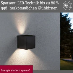 Paulmann udendørs LED-væglampe Cybo, RGBW, 10 cm, antracit