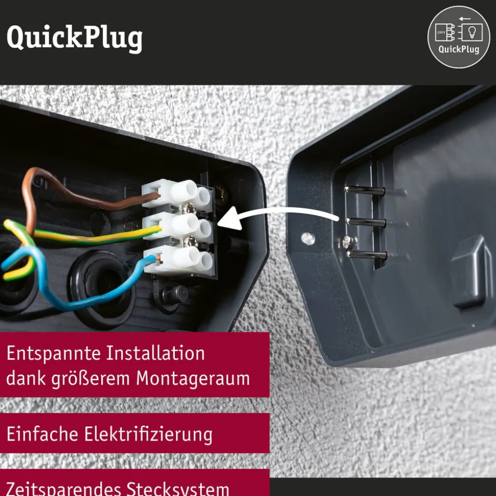 Paulmann udendørs LED-væglampe Azalena, sensor, hvid