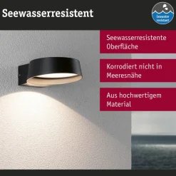 Paulmann udendørs LED-væglampe Capea Grand antracit 16 cm IP44