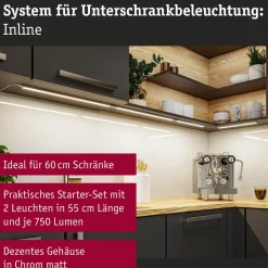 Paulmann underskabslampe Inline 2-startsæt krom 55 cm CCT