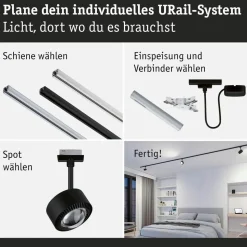 Paulmann URail Aldan LED-spotlight, sort mat, metal, CCT