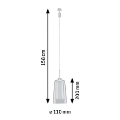 Paulmann URail Arido LED-pendellampe, mat krom