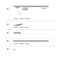 Paulmann URail Basissystem, tilbehørssæt, krom