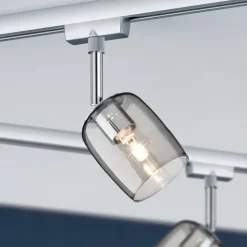 Paulmann URail Blossom basissæt, krom, røgglas