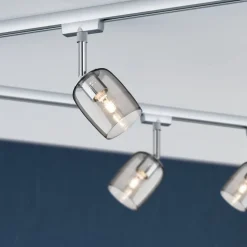 Paulmann URail Blossom basissæt, krom, røgglas