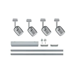 Paulmann URail Blossom basissæt, krom, røgglas