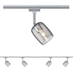 Paulmann URail Blossom basissæt, krom, røgglas