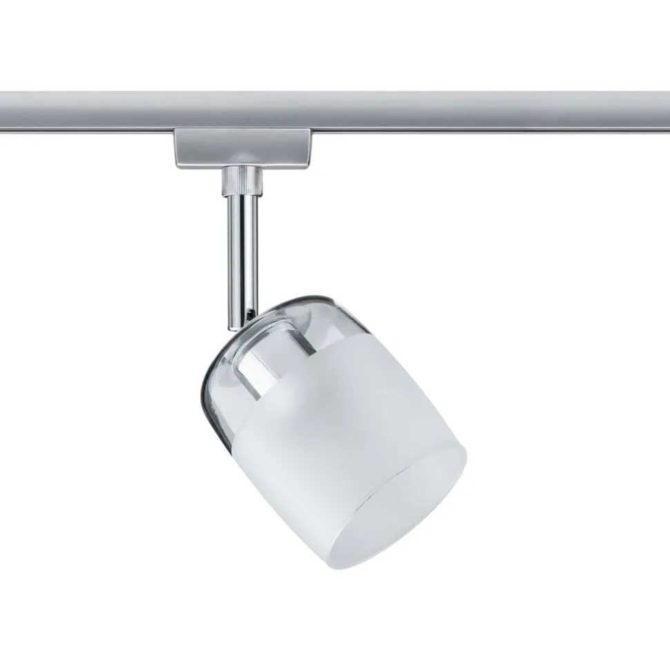 Paulmann URail Blossom spot, krom/klar/satineret