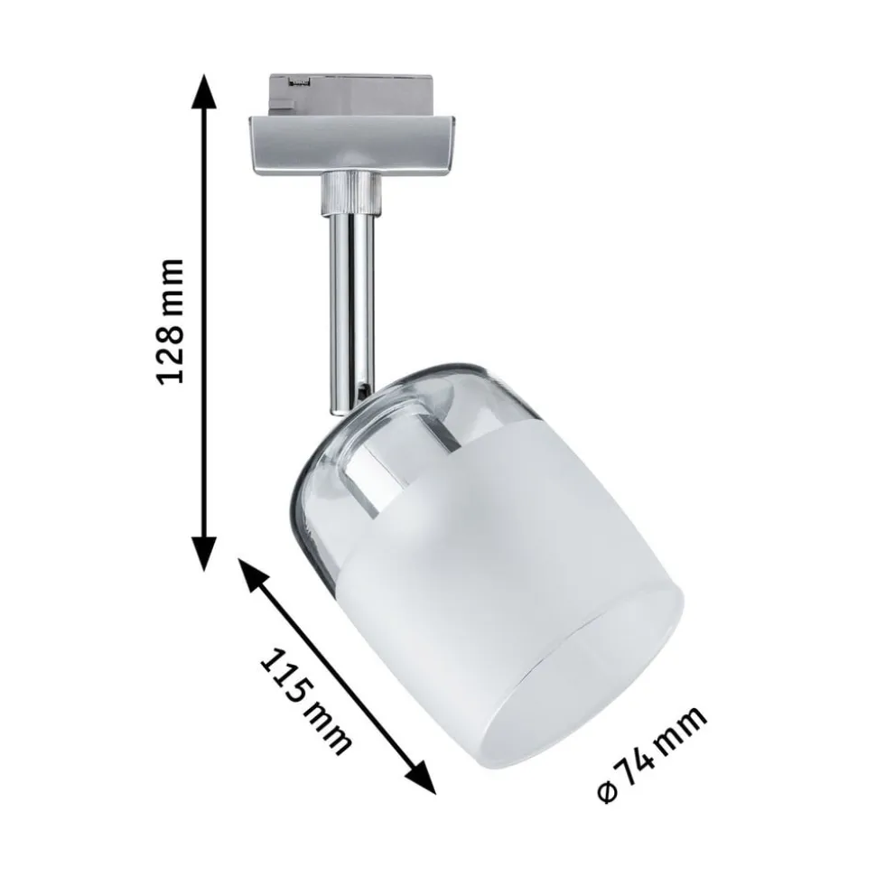 Paulmann URail Blossom spot, krom/klar/satineret