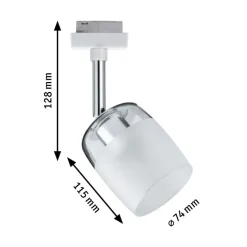 Paulmann URail Blossom spot, hvid/klar/satineret