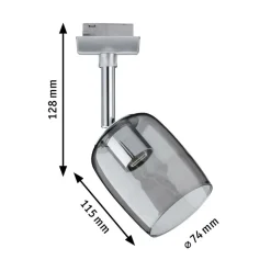 Paulmann URail Blossom spot, krom/røggrå