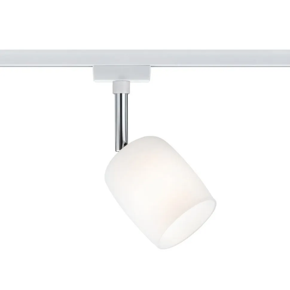 Paulmann URail Blossom spot, hvidt, satineret glas