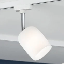 Paulmann URail Blossom spot, hvidt, satineret glas