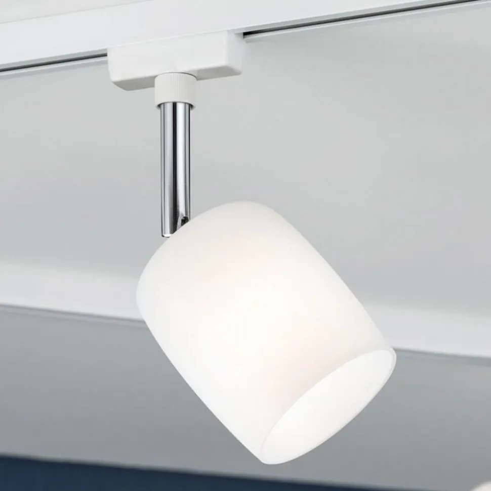 Paulmann URail Blossom spot, hvidt, satineret glas