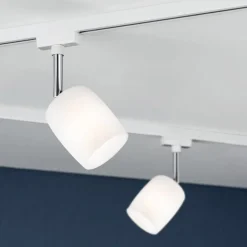 Paulmann URail Blossom spot, hvidt, satineret glas