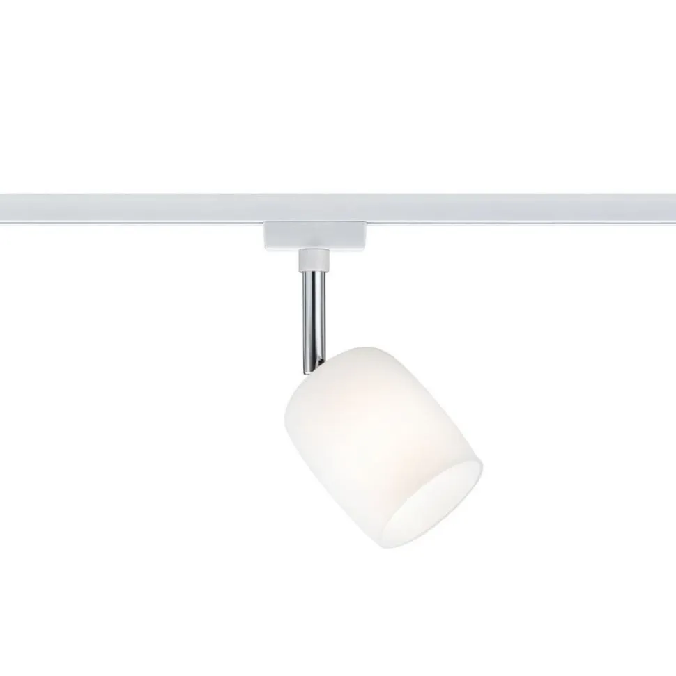 Paulmann URail Blossom spot, hvidt, satineret glas