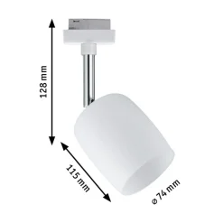 Paulmann URail Blossom spot, hvidt, satineret glas