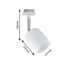 Paulmann URail Blossom spot, hvidt, satineret glas