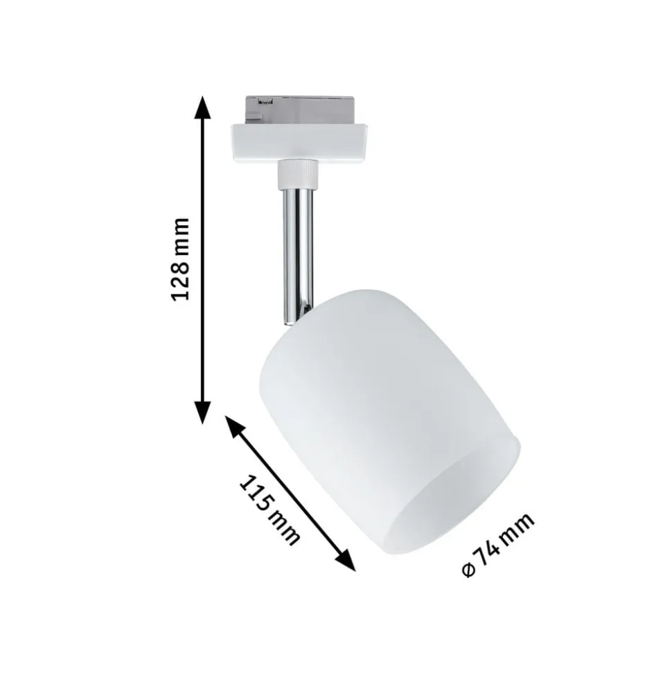 Paulmann URail Blossom spot, hvidt, satineret glas