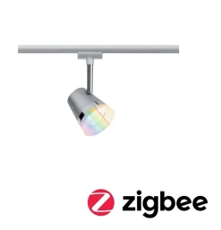 Paulmann URail Cone spot RGBW, mat krom, ZigBee