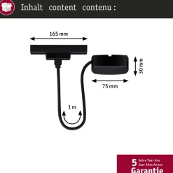 Paulmann URail kabelføring Zigbee 1 m, sort mat