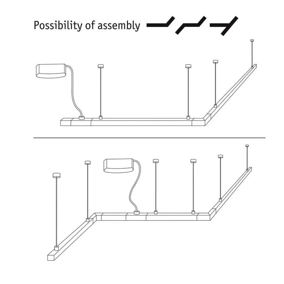 Paulmann URail kabelindføring, sort mat, 2 m