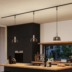 Paulmann URail lampeskærm Neila 2Easy, Ø 23 cm, røget glas