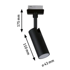 Paulmann URail LED-spot Tubo sort 4.000 K