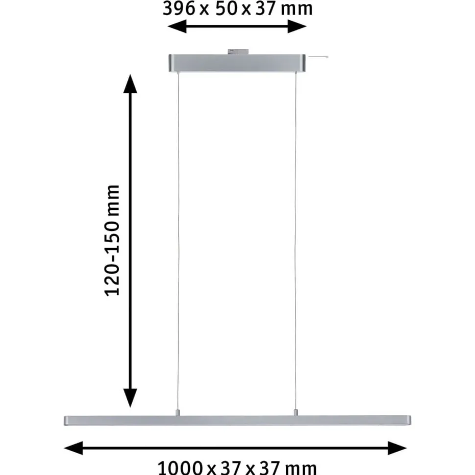 Paulmann URail Lento LED-pendel ZigBee CCT krom