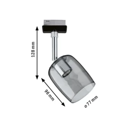 Paulmann URail Spot Blossom sort, røgfarvet glas