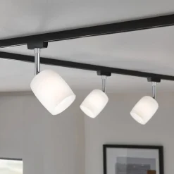 Paulmann URail Spot Blossom sort, satineret glas