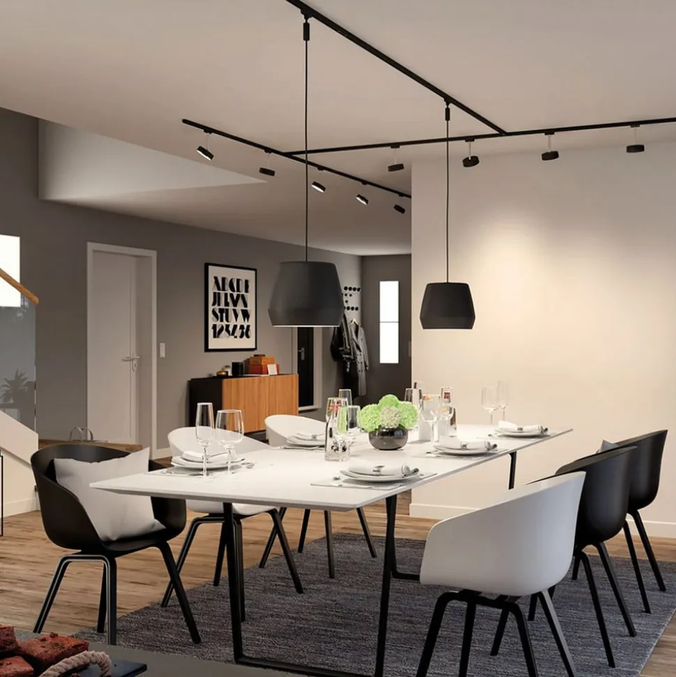 Paulmann URail Spot Blossom sort, satineret glas