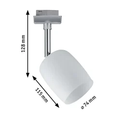 Paulmann URail Spot Blossom mat krom, satinglas