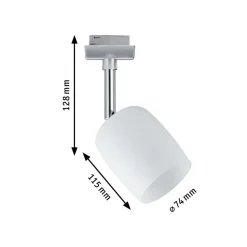 Paulmann URail Spot Blossom mat krom, satinglas