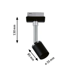 Paulmann URail Spotlight Pure II, dæmpbar mat sort