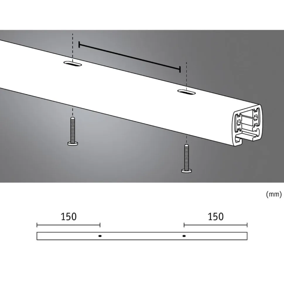 Paulmann URail systemskinne, 50 cm, sort mat