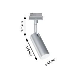 Paulmann URail Tubo LED-spot 4.000 K, mat krom